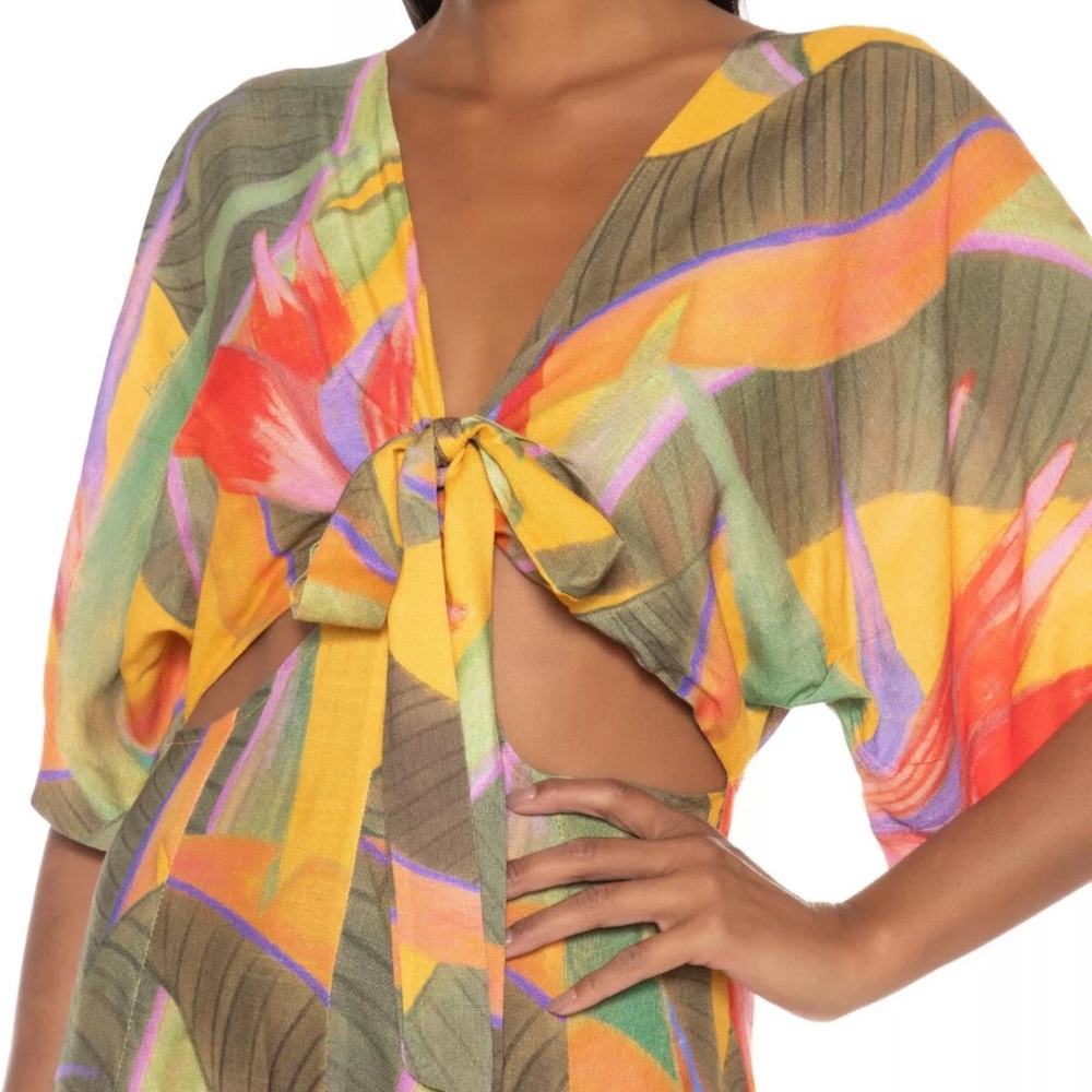 Vibrant Multicolor Cutout Dress